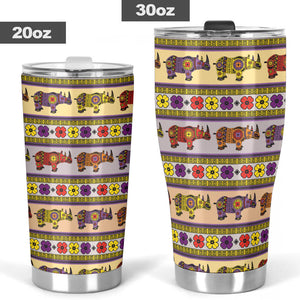 Rhino African Afro Dashiki Adinkra Kente Pattern Tumbler