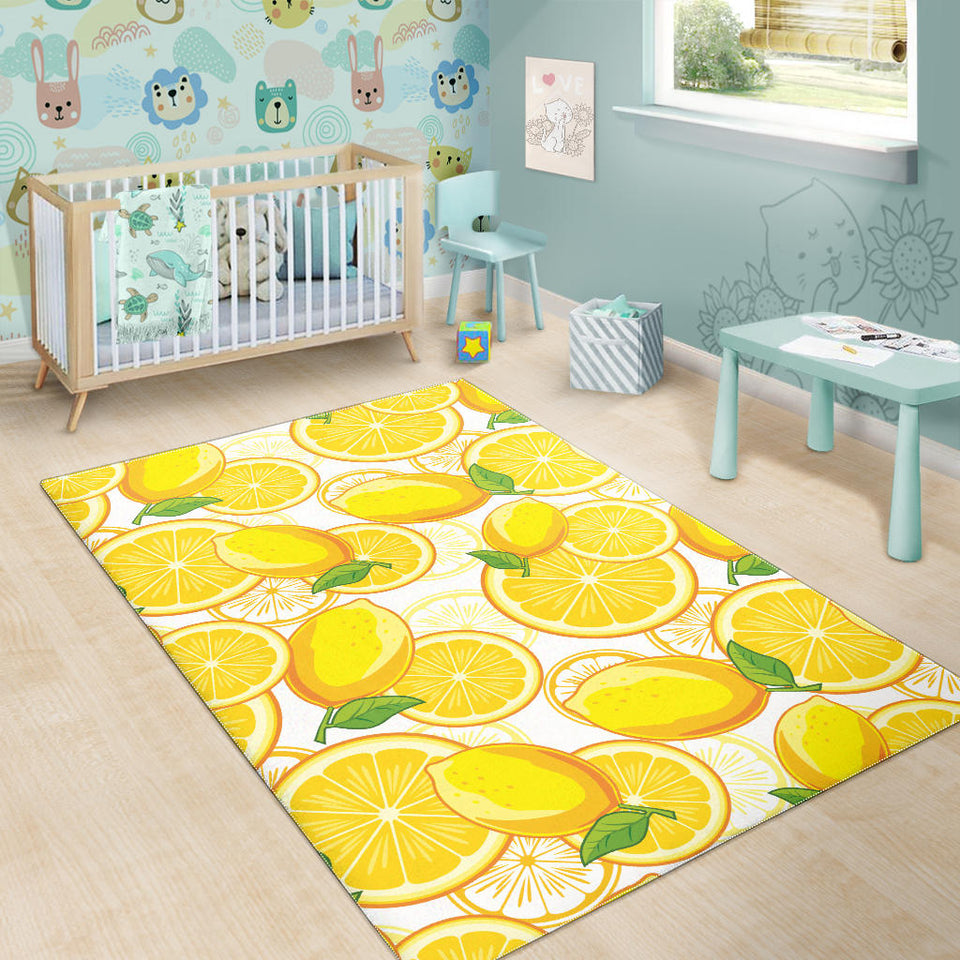 Lemon Pattern Background Area Rug