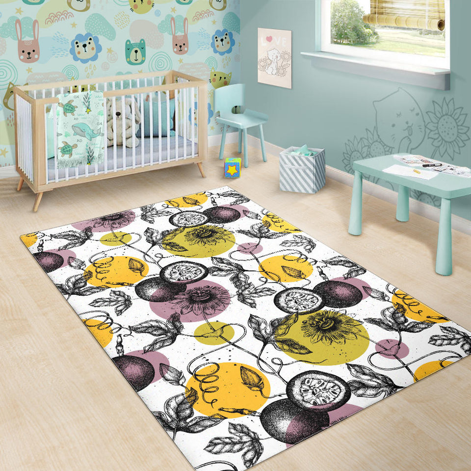 Passion Fruit Pattern Background Area Rug