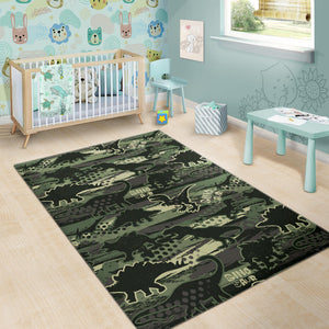 Dinosaur Camo Pattern Area Rug