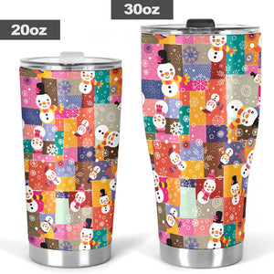 Snowman Colorful Theme Pattern Tumbler