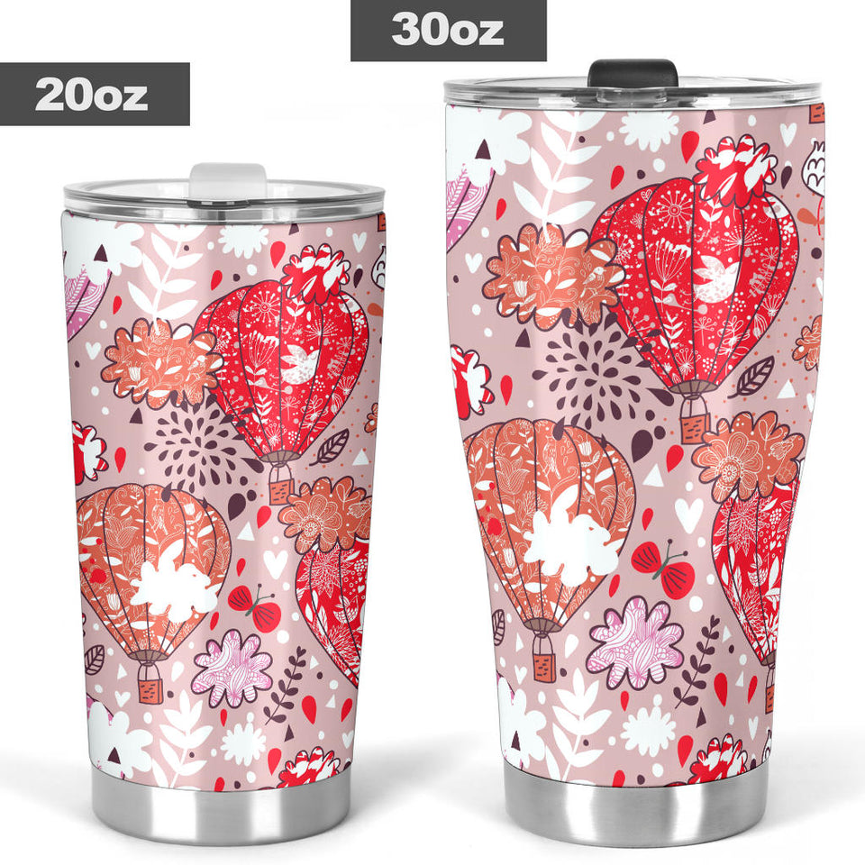 Red Pink Hot Air Balloon Pattern Tumbler