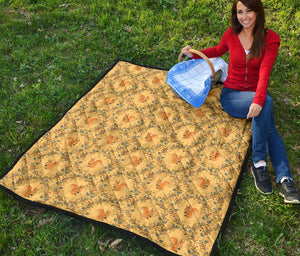 Squirrel Pattern Print Design 01 Premium Quilt