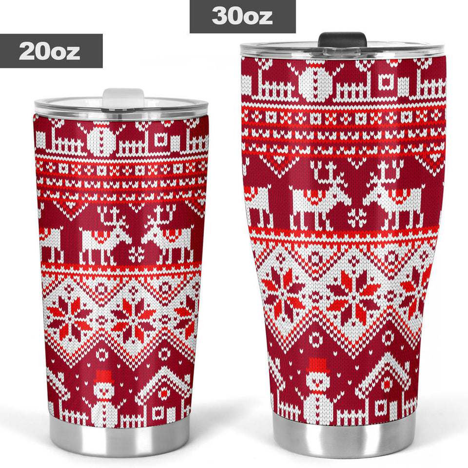 Snowman Sweater Printed Pattern Tumbler