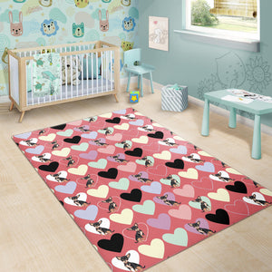 Chihuahua Heart Pink Pattern Area Rug