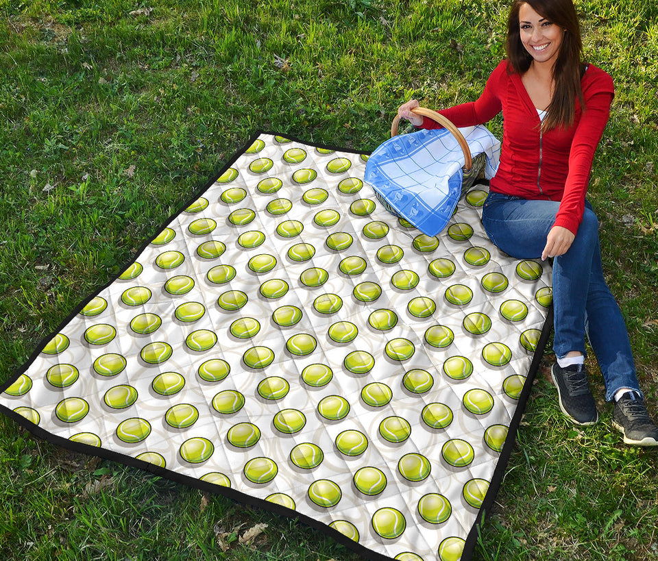 Tennis Pattern Print Design 05 Premium Quilt