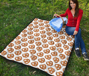 Pretzels Pattern Print Design 05 Premium Quilt