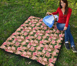 Rose Pattern Print Design 04 Premium Quilt