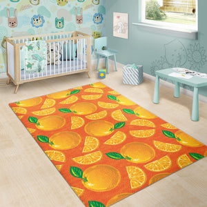 Orange Pattern background Area Rug