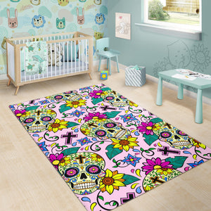 Colorful Suger Skull Pattern Area Rug