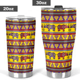 Rhino African Afro Dashiki Adinkra Kente Ethnic Motifs Tumbler