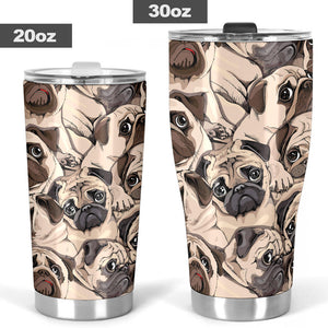 Pug Pattern Background Tumbler