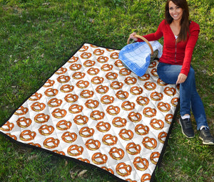 Pretzels Pattern Print Design 03 Premium Quilt