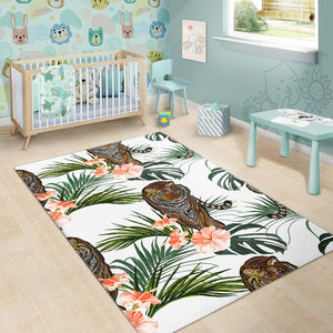 Bengal Tiger Hibicus Pattern Area Rug