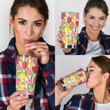 Pink Red Yellow Tulip Pattern Tumbler