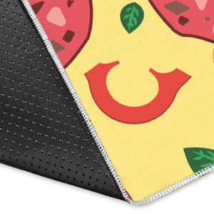 Pizza Tomato Salami Texture Pattern Area Rug