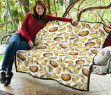 Potato Chips Pattern Print Design 01 Premium Quilt