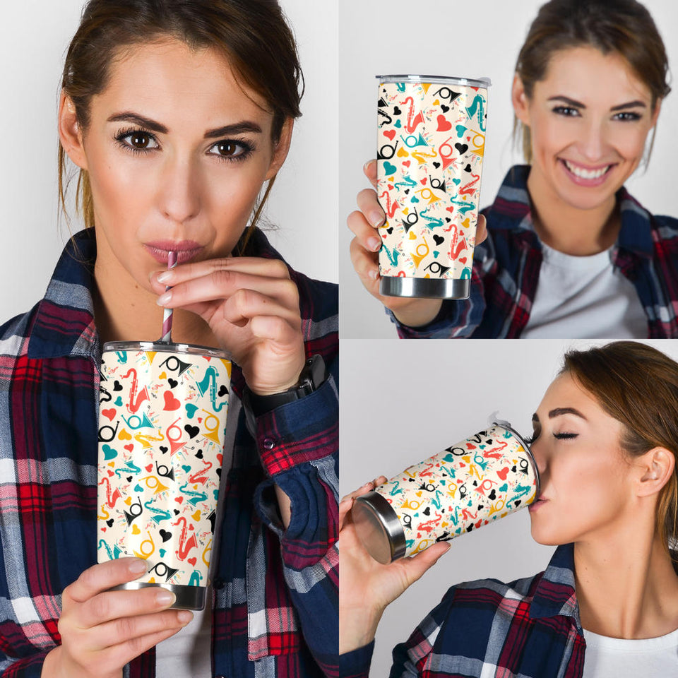 Saxophone Pattern Background Tumbler