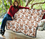 Yorkshire Terrier Pattern Print Design 04 Premium Quilt