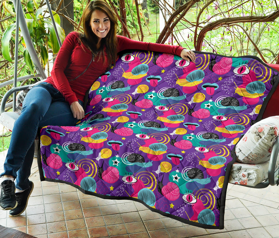 Snail Pattern Print Design 02 Premium Quilt