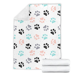 Dog Paws Pattern Print Design 02 Premium Blanket