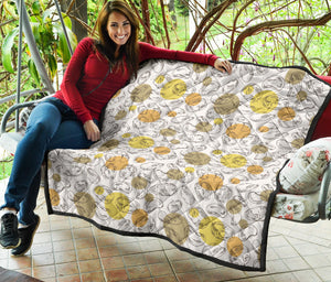 Potato Chips Pattern Print Design 02 Premium Quilt