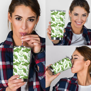 Sliced Cucumber Leaves Pattern Tumbler