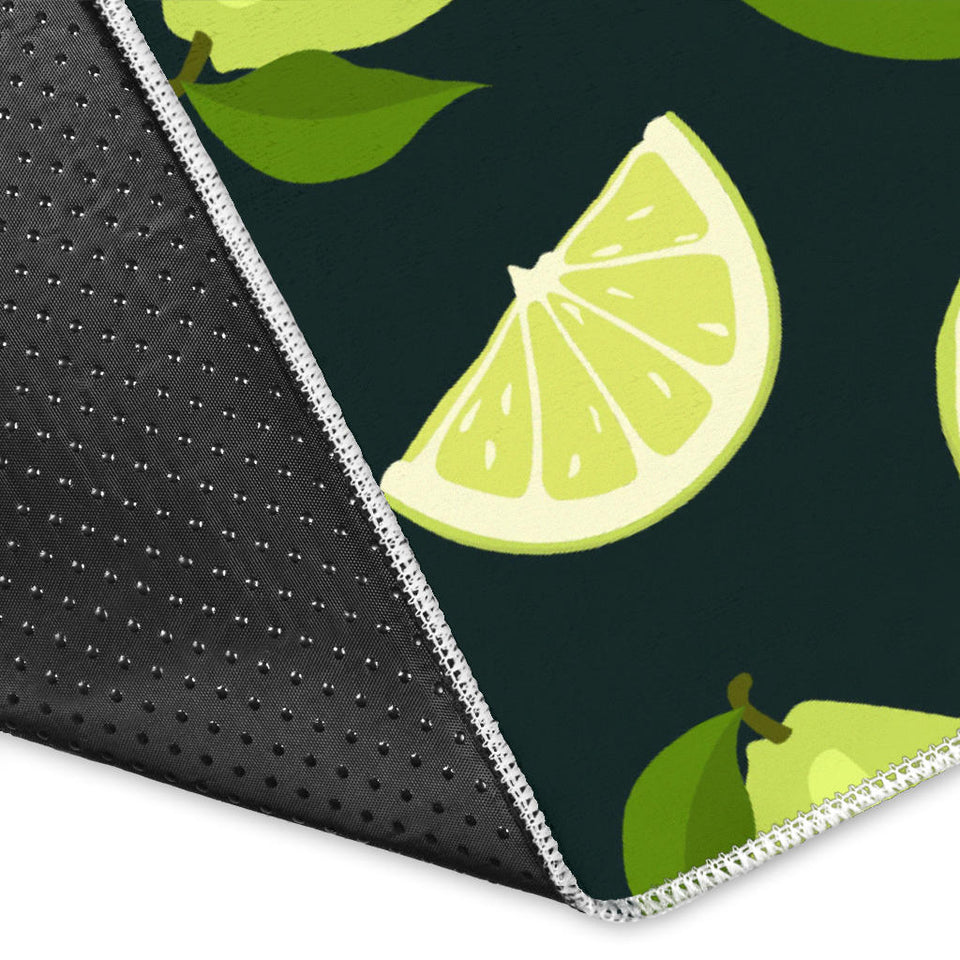 Lime Leaves Pattern Area Rug