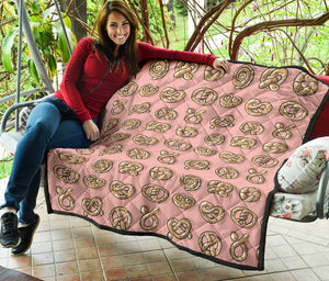 Pretzels Pattern Print Design 04 Premium Quilt