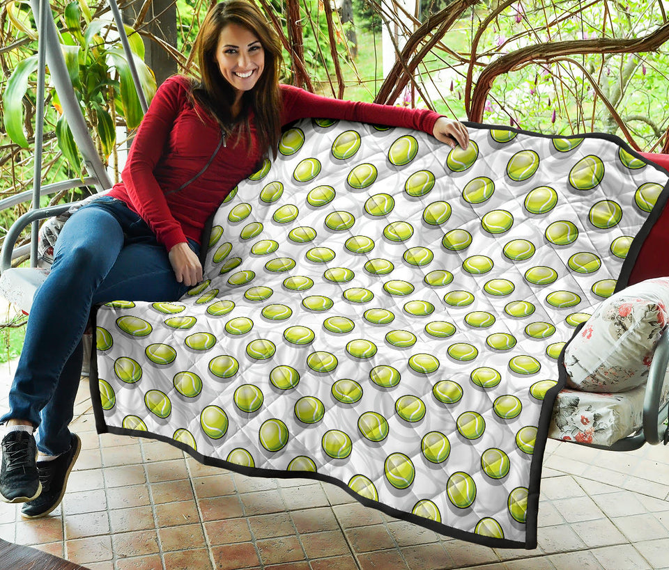 Tennis Pattern Print Design 05 Premium Quilt