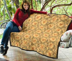 Squirrel Pattern Print Design 01 Premium Quilt