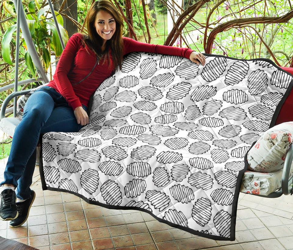 Potato Chips Pattern Print Design 03 Premium Quilt