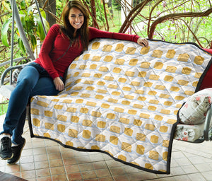 Pancake Pattern Print Design 01 Premium Quilt