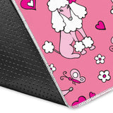Poodle Pink Heart Pattern Area Rug