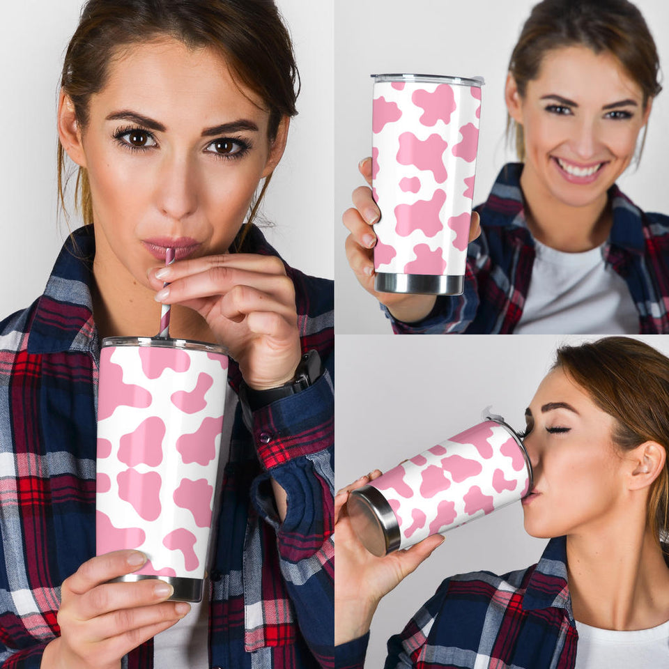 Pink Cow Skin Pattern Tumbler