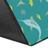 Swordfish Pattern Print Design 04 Area Rug