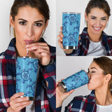 Sea Turtle Blue Tribal Pattern Tumbler