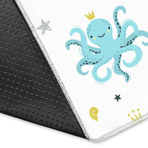 Octopus Blue Pattern Area Rug