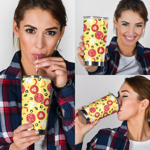 Pizza Tomato Salami Texture Pattern Tumbler