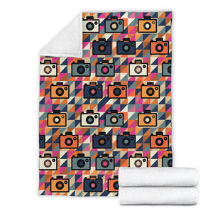 Camera Pattern Print Design 01 Premium Blanket