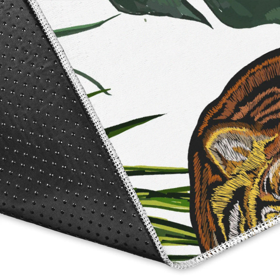Bengal Tiger Hibicus Pattern Area Rug