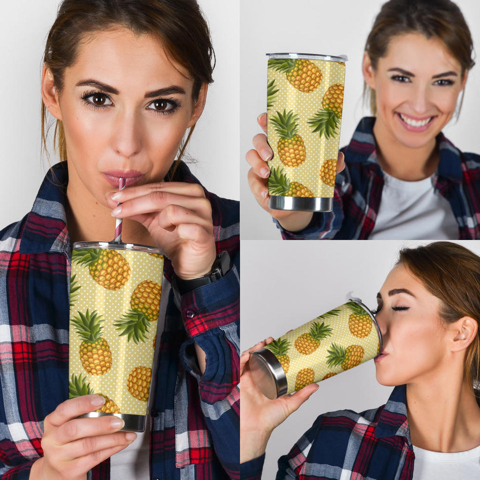 Pineapple Pattern Pokka Dot Background Tumbler