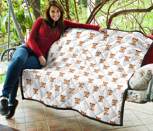 Yorkshire Terrier Pattern Print Design 03 Premium Quilt