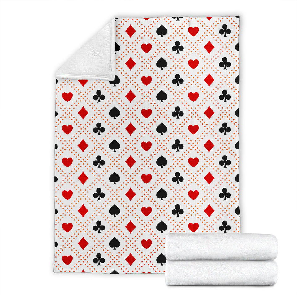 Casino Cards Suits Pattern Print Design 04 Premium Blanket