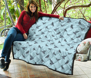 Pigeon Pattern Print Design 02 Premium Quilt