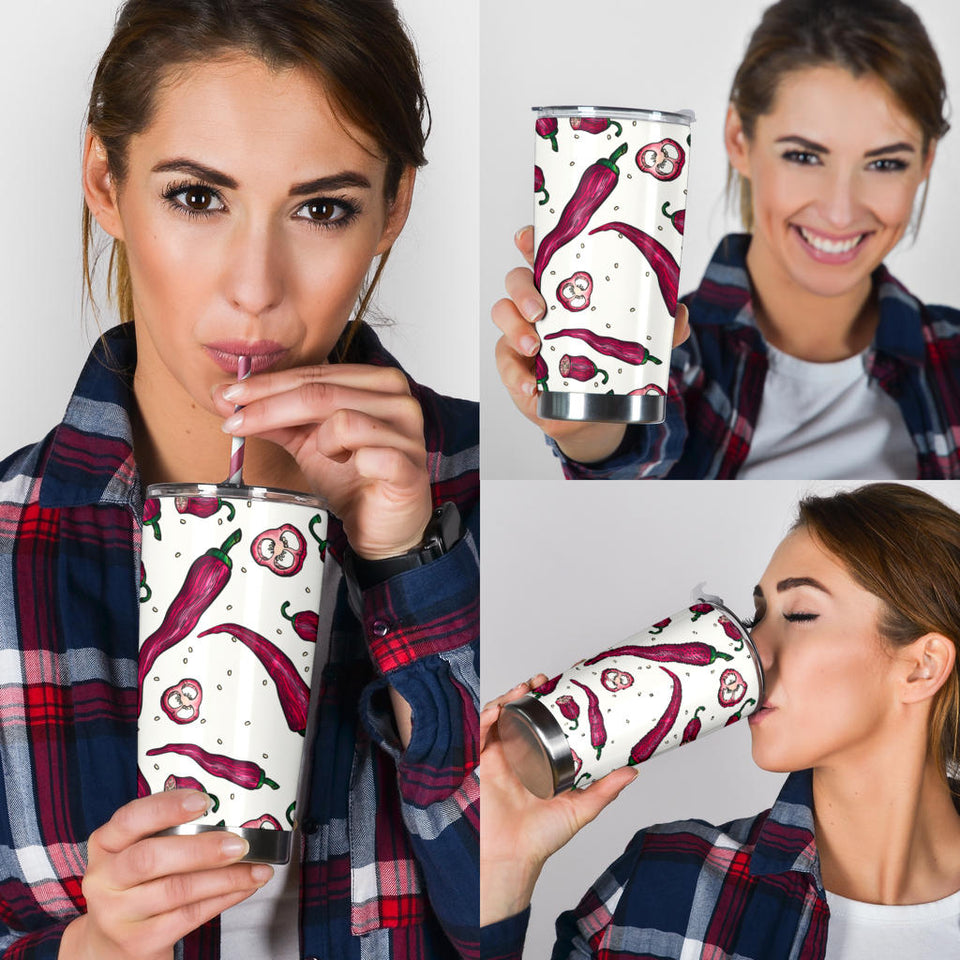 Red Chili Pattern background Tumbler