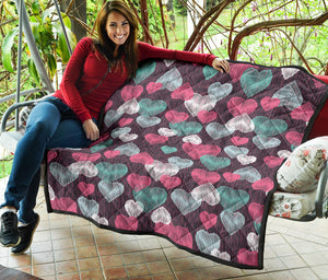 Decorative Heart Pattern Premium Quilt