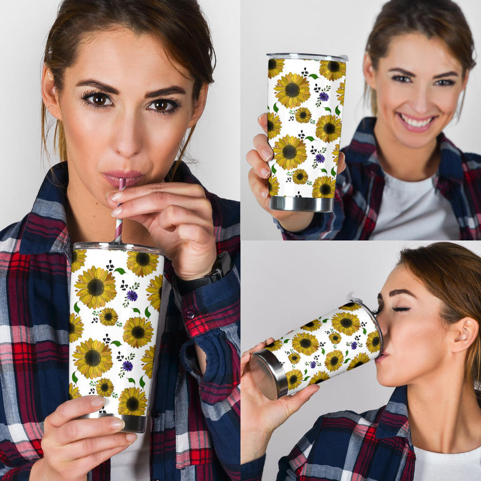 Sunflower Pattern Background Tumbler