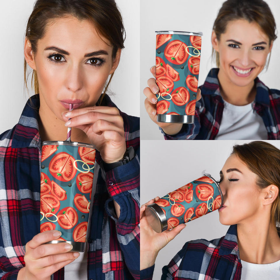 Tomato Pattern Background Tumbler