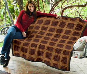 Bread Toast Pattern Print Design 04 Premium Quilt